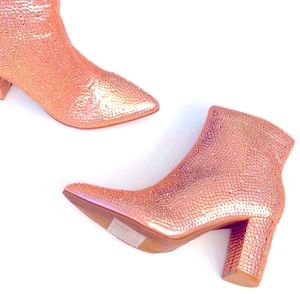 New Sparkle Glam Rosegold Rhinestone Boots